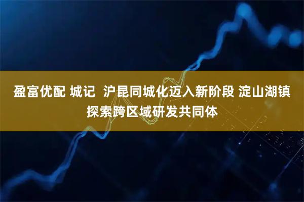 盈富优配 城记  沪昆同城化迈入新阶段 淀山湖镇探索跨区域研发共同体