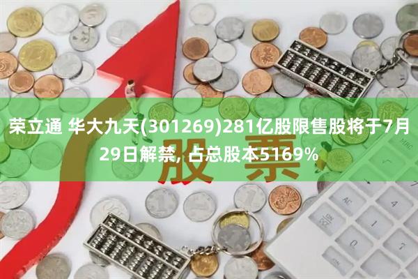 荣立通 华大九天(301269)281亿股限售股将于7月29日解禁, 占总股本5169%