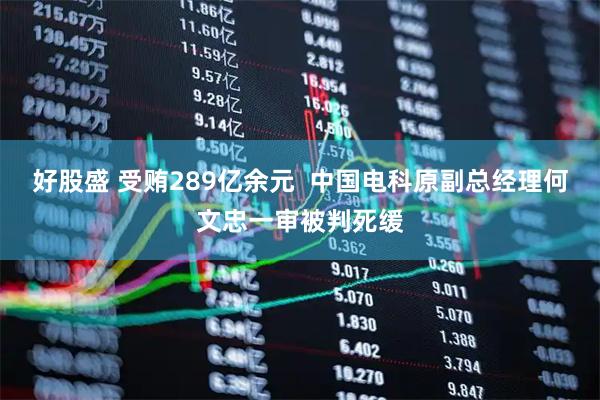 好股盛 受贿289亿余元  中国电科原副总经理何文忠一审被判死缓